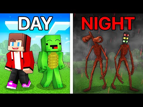 Why JJ and Mikey Became SIREN HEAD at NIGHT in Minecraft? - Maizen