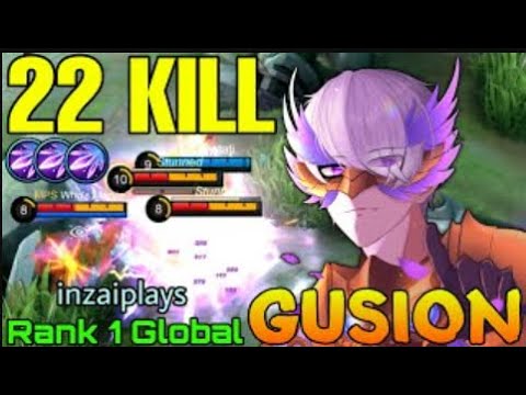 🔴 22 Kills Deadly Gusion ft Johnson! - Top 1 Global Gusion by inzaiplays