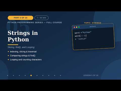 Python Strings Tutorial Slicing Find Looping Part 5