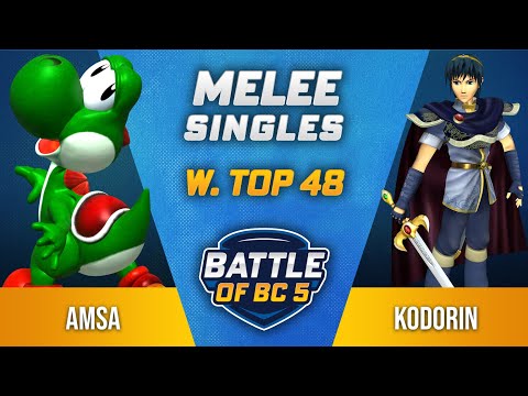 aMSa (Yoshi) vs KoDoRiN (Marth) - Melee Singles Winners Top 48 - Battle of BC 5