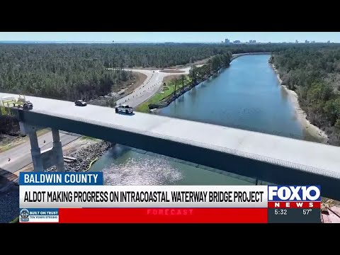 New Intracoastal Waterway bridge project nears summer completion in Baldwin County