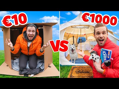 €10 VS €1000 HUIS BOUWEN! Met Rutger *Overnachting Challenge*