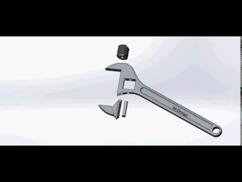 adjustable wrench exploded view animation