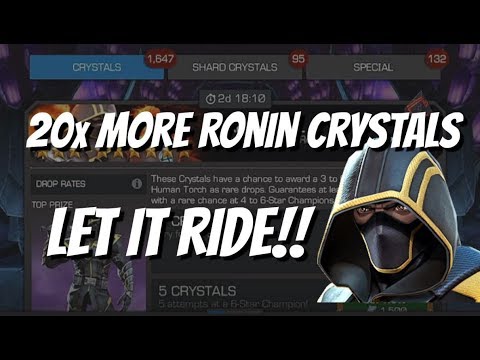 20x Ronin 6 Star Feature Cavalier Crystal Opening - Marvel Contest of Champions