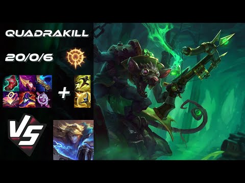 BOTTOM Twitch vs Ezreal [QUADRAKILL] - NA Challenger Patch 25.S2.6