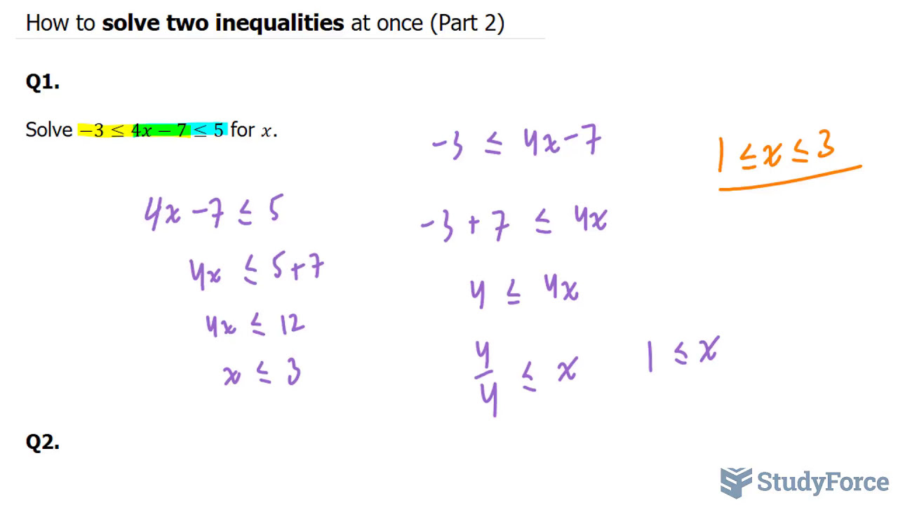 Solve a three-part linear inequality
