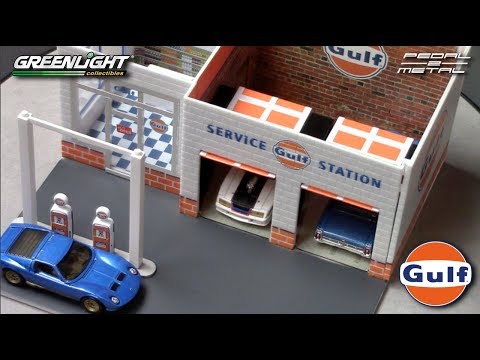 Greenlight's 1/64 Vintage GULF Gas Station | Review