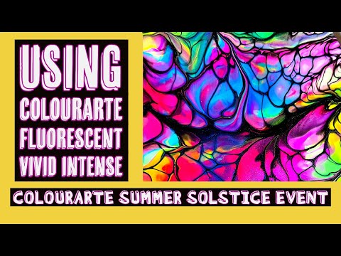 #68 Bright Acrylic Pour with ColourArte Fluorescent Vivid Intense - ColourArte Summer Solstice Event