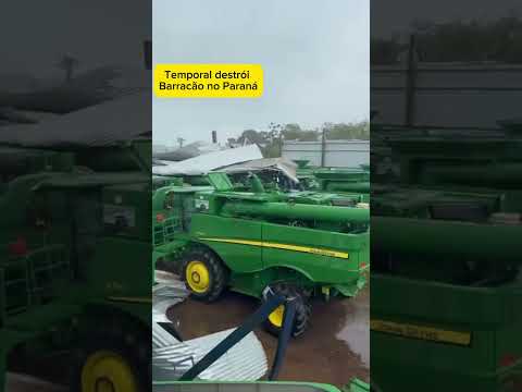 Temporal com granizo causa destruição em Entre Rios do Oeste e deixa prejuízos no Paraná