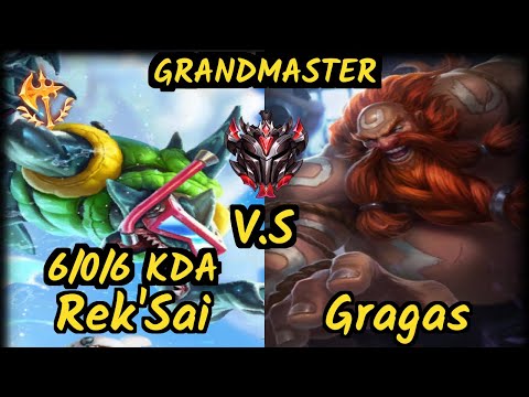 BJK Seonghwan (REK'SAI) vs GRAGAS - 6/0/6 KDA JUNGLE GAMEPLAY - KR Ranked GRANDMASTER