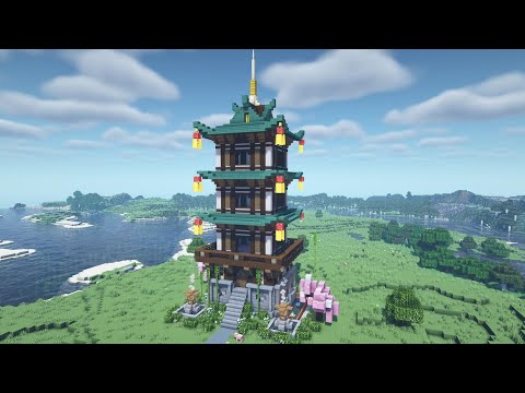 BlueBits - Minecraft Tutorial - How to Build a Japanese Pagoda