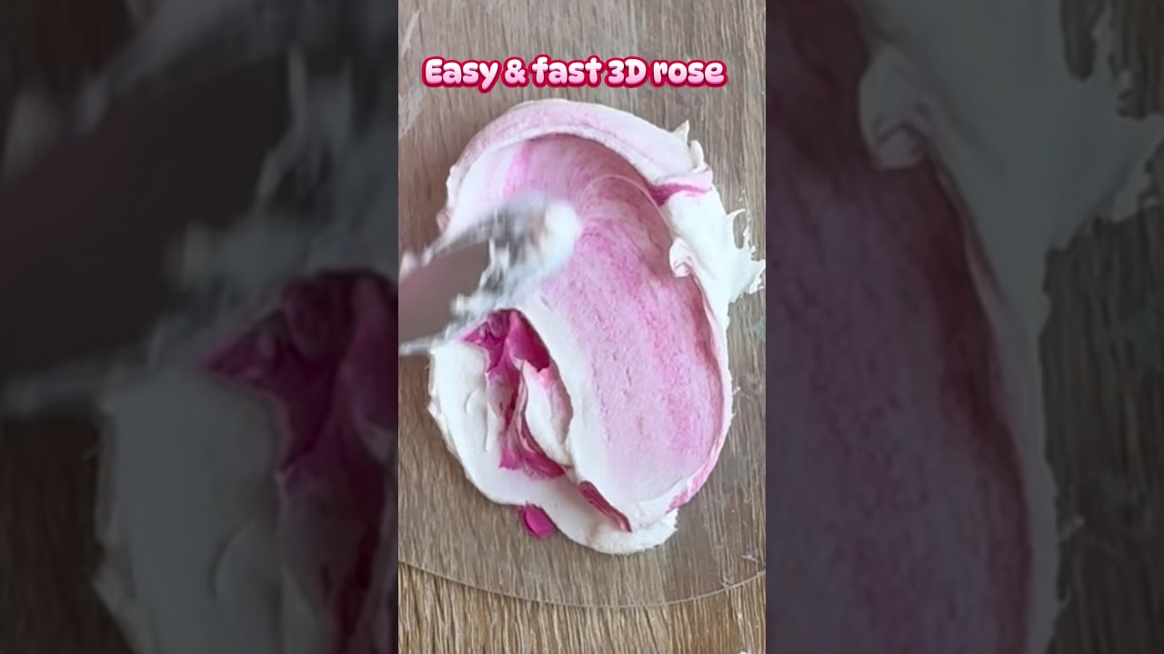 Easy textured flower tutorial | rose painting tutorial | modeling paste art