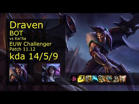Draven ADC vs Kai'Sa - EUW Challenger 14/5/9 Patch 11.12 Gameplay