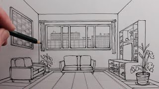 How to Draw a Room using One-Point Perspective for Beginners
