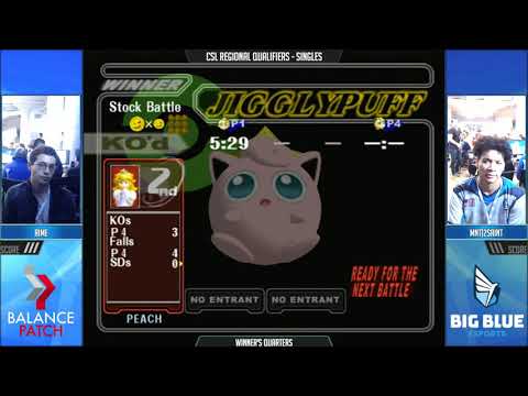 CSL NE Melee Finals 2018 - rime (Peach) vs. MnT | 2Saint (Jigglypuff) - SSBM WQF