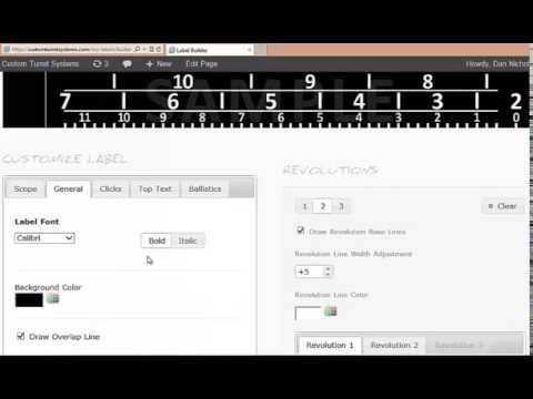 How to create a scope turret label