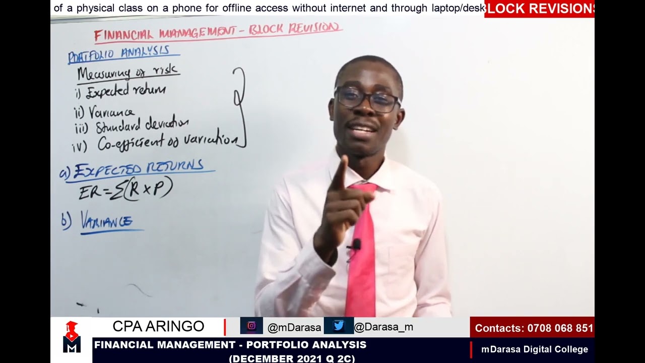 PORTFOLIO ANALYSIS - FINANCIAL MANAGEMENT (BLOCK REVISION FOR APRIL 2022 EXAMS).