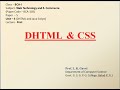 DHTML(CSS) For BCA-I