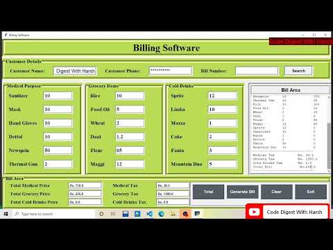 Billing Software Using Python#finalyearproject  #projects#billingsoftware#pythonprojects#bestproject