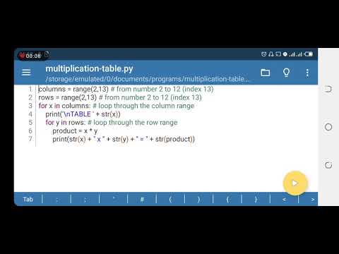 Python Multiplication Table Multiplication Of Numbers With Python For Loop And Range Function