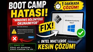 Mac Boot Camp Hatası Çözümü! “Windows Bölüntüsü Okunamıyor” Kesin Fix (Intel Mac)