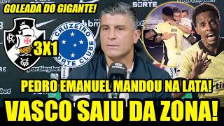 VASCÃO SAIU DA ZONA! "TIRAMOS UMA PRESSÃO!" PEDRO EMANUEL MANDOU NA LATA! VASCO 3 X 1 CRUZEIRO