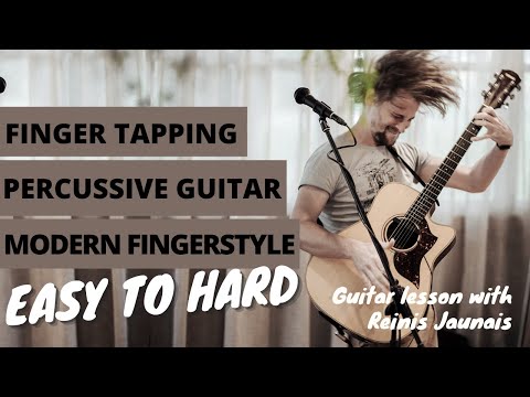 Guitar Lesson: EASY Finger Tapping & Percussive Acoustic Guitar