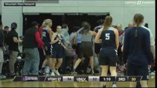 Brawl erupts between UNLV, Utah State women&#39;s basketball teams
