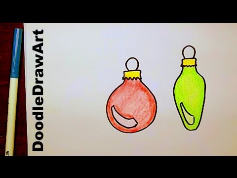 How to Draw Cartoon Christmas Tree Ornaments for kids