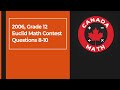2006 Grade 12 Euclid Math Contest Questions 8 10