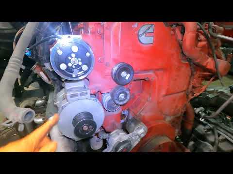 How to check pulleys, tensioner and belt Cummins ISX15