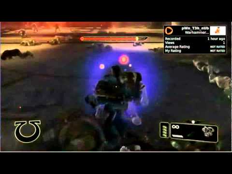 Space marine - kicks orc (ORK)but. (butt)