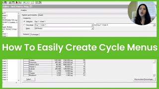 1.  How to easily create Cycle Menus?