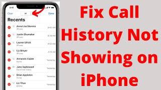 Fix" Call History Not Showing on iPhone How To Fix iPhone Call Logs Missing Fixed 2021 iOS 14.4.2/14