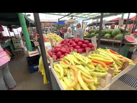 Pijaca Zeleni Venac / 4K (Belgrade - Walking Tour Juli 2022) 🇷🇸