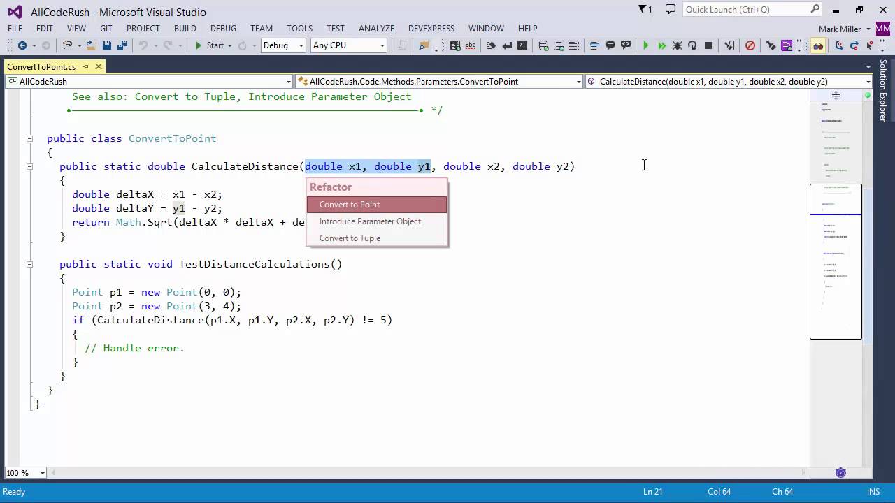 DevExpress CodeRush: Convert To Point