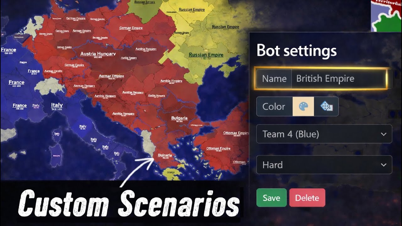 How to simulate wars and make custom maps in territorial io