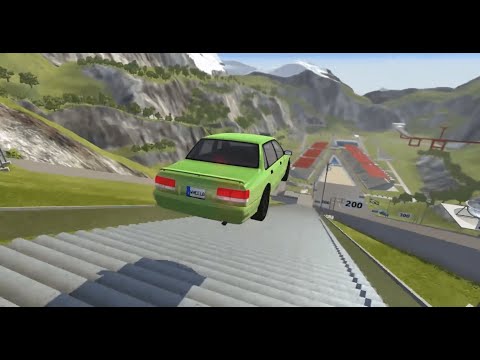 BeamNG Cars jumping down the stairs