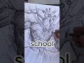 DRAWING ON THE FIRST DAY OF SCHOOL Art Drawing Sketchbook School Sketch