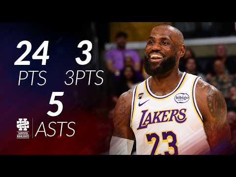 LeBron James 24 pts 3 threes 5 asts vs Kings 25/26 season