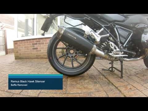 BMW R1250RS Standard Exhaust + Remus Black Hawk + Baffle in + Baffle out