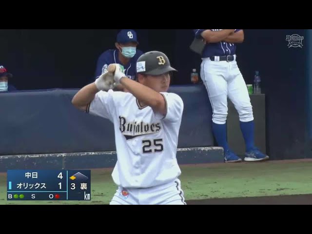 【ファーム】バファローズ・西村 ライトへのタイムリーヒット!! 2021/6/18 B-D(ファーム)