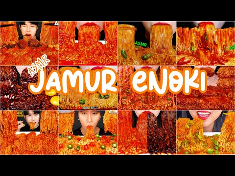 1 JAM ASMR KOMPILASI MUKBANG ENOKI MUSHROOM*JAMUR ENOKI PEDAS 🥵🔥NO TALKING