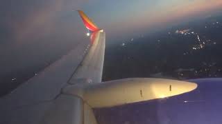 (Bouncy Landing!) Southwest airlines flight 3787 737-800 landing at Baltimore airport Dusk.