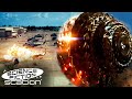 Alien Drone Attack Battleship Science Fiction Station