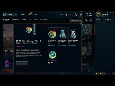50x MSI 2022 High Noon Orbs pack opening Try 1 - LOL