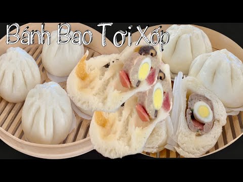 Taylor Chia Sẻ Cách Làm Mới Bánh Bao Nhân Tôm Thịt Trắng Mềm Tơi Xốp Rất Ngon - Steamed Pork Buns