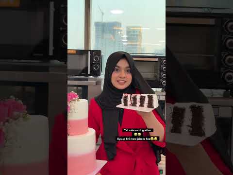 Mom daughter duo | how to cut tall cake pastries | cake cutting videos