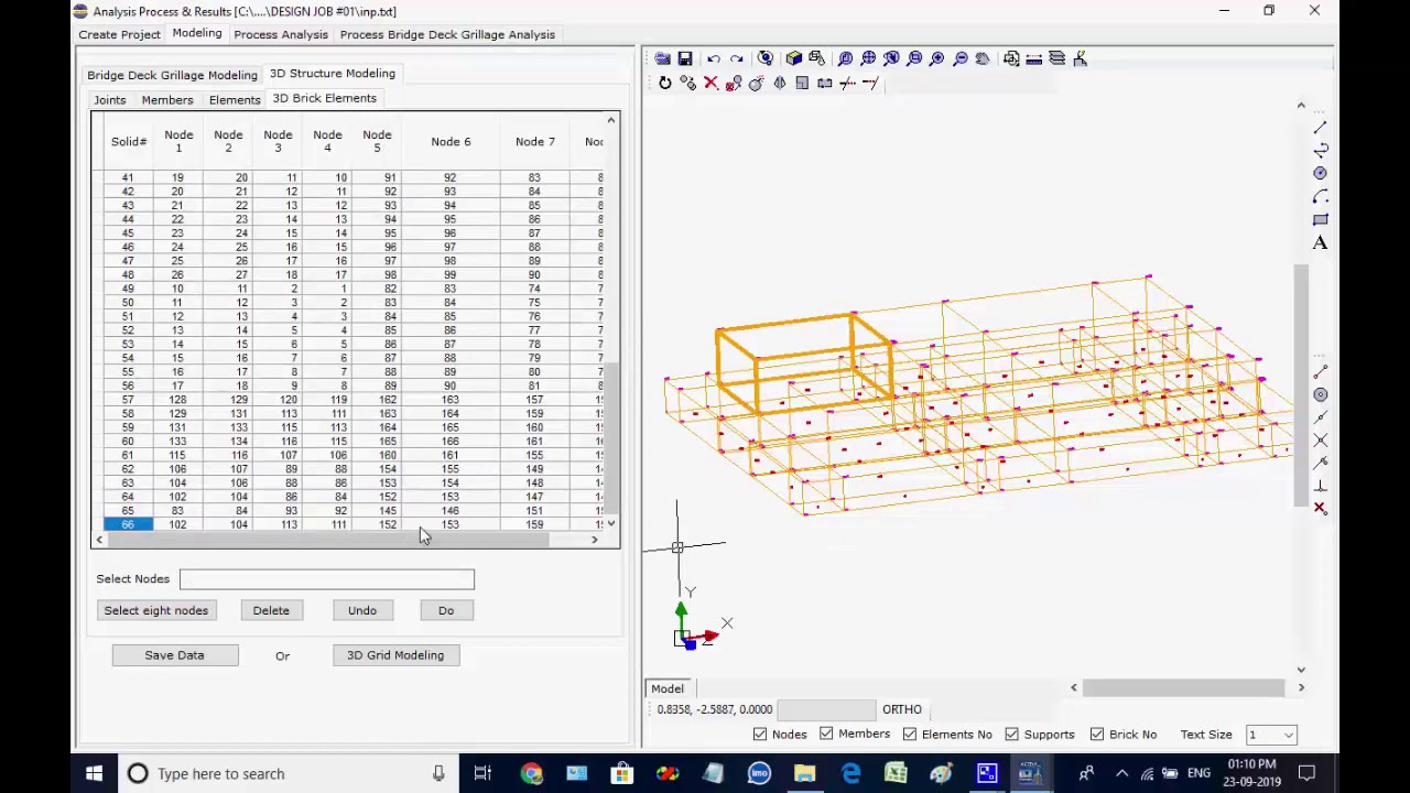 Dynamic Analysis for Brick Element Model of Machine Foundations
