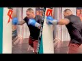 HEAVYWEIGHT BEAST IS BACK! ANDY RUIZ GOING ALL OUT ON HEAVY BAG! DENTS IT UP WITH HOOKS!